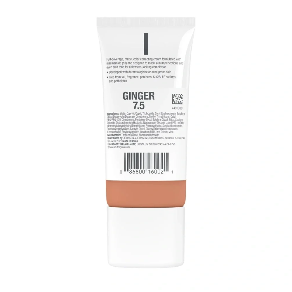 Neutrogena Clear Coverage Flawless Matte CC Cream- Ginger, NEW